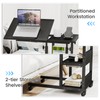 Hadulcet Adjustable C Table with Charging Station, Tiltable Desk C