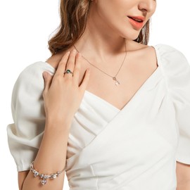 LOVANS Bead Alphabet Charms with 925 Sterling Silver DIY Letter Initial S Dangle Charm Beads fit European Bracelets Jewelry Gifts for Women