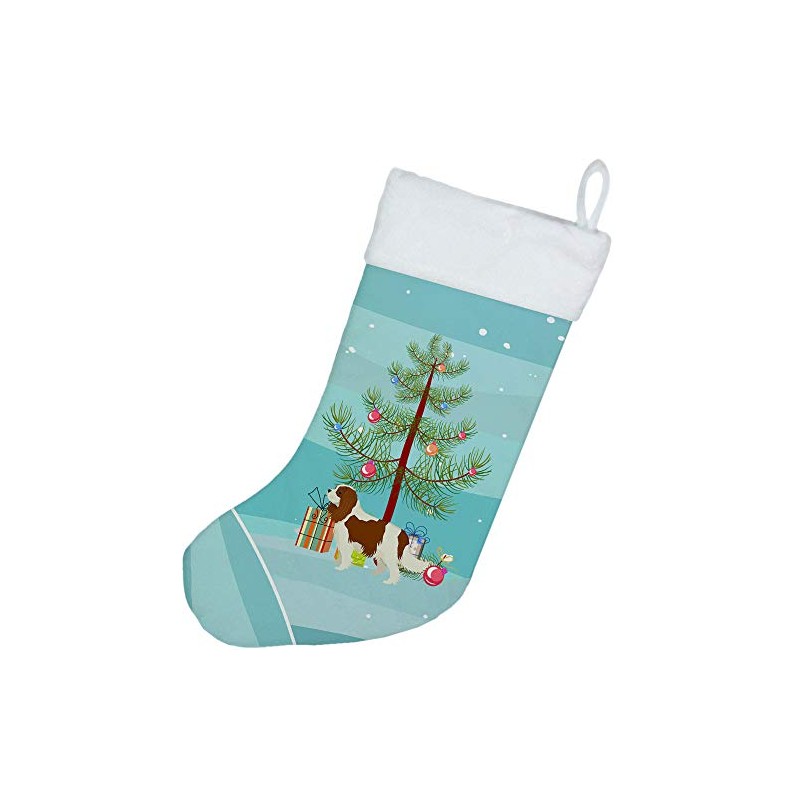Caroline's Treasures CK3529CS Cavalier Spaniel Christmas Tree Christmas Stocking Fireplace