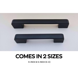 CAYBO Modern Cabinet Pulls, Matte Black, 10-Pack – Durable Zinc Alloy, 3.77 inch(96mm) Decorative Kitchen Drawer Handles for Home, Office & Kitchen, Easy to Install