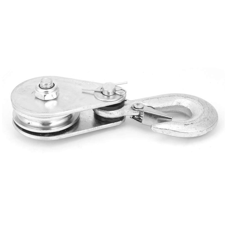 1Pcs High Strength Steel Hook Snatch Block Single Wheel Lifting