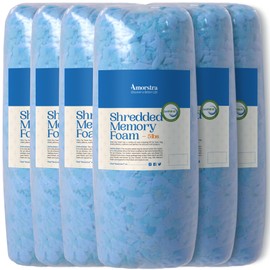 Amorstra Bean Bag Filler 30lbs Bean Bag Filling Pillow Refill, Shredded Memory Foam Filling Material for Pouf Ottoman Couch Cushion Dog Bed Stuffed Animals and Art Crafts - Blue