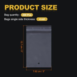 sourcing map 200 Pack - 3 x 5 Inch Clear Resealable Cello Bags Plastic Poly Bag Fits Photos, Cards and Envelopes, Bracelet Packaging, Party Treat Bags