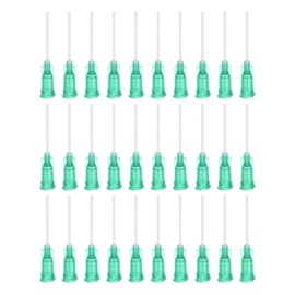 QUARKZMAN Pack of 100 25G Plastic Luer Lock Dispensing Needles, 1 Inch PTFE Needle Tube Made of Heat Resistant PP Plastic with Blunt Tip for Liquid Glue Gun, Green
