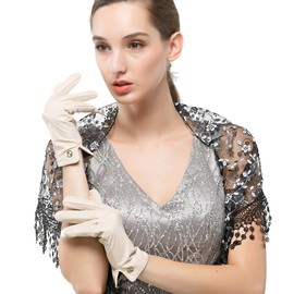 Nappaglo Women Italian Leather Gloves - Winter Driving Ladies Lambskin Warm Fleece Lining