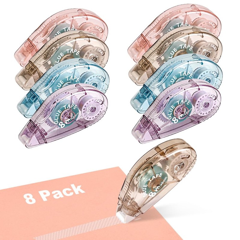 Prenesa Double Sided Tape Roller - 8 Pack Adhesive Scrapbook