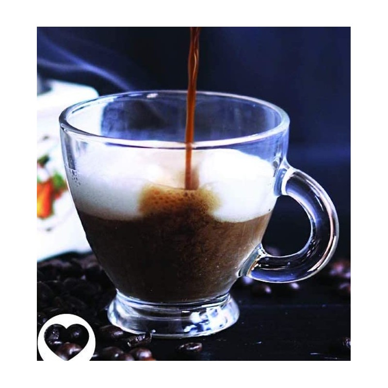 BOHEM'S Espresso Cups, 3.2 oz Small Demitasse Clear Glass Espresso