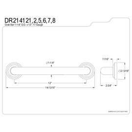 Kingston Brass DR214125 Designer Trimscape Milano 3-Layer Flange 12-Inch Grab Bar with 1.25-Inch Outer Diameter, Oil Rubbed Bronze