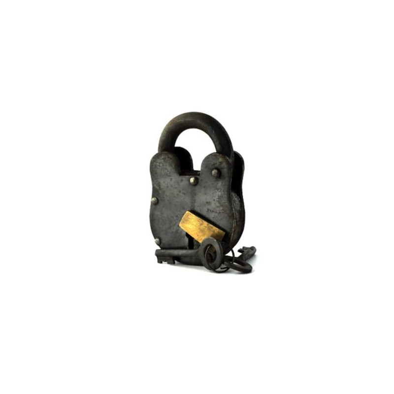 Vintage Iron Padlock 2.5 x 4.25 by Paykoc U01101