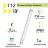 Flyercatch F15T12-CW Cool White 15 Watt Fluorescent Light Bulbs 4100K