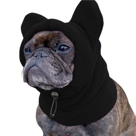 BT Bear Dog Winter Hat,Calming Dog Ears Cover Soft Warm Fleece Dog Hats Windproof Adjustable Quiet Ears for Small Dogs Medium Dogs (Black M)