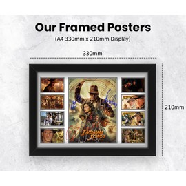 Indiana Jones Star Cast Signed Poster Print- Limited Edition Autograph Fan Gift – Collectible Memorabilia Merchandise (Framed A4 (30x21cm))