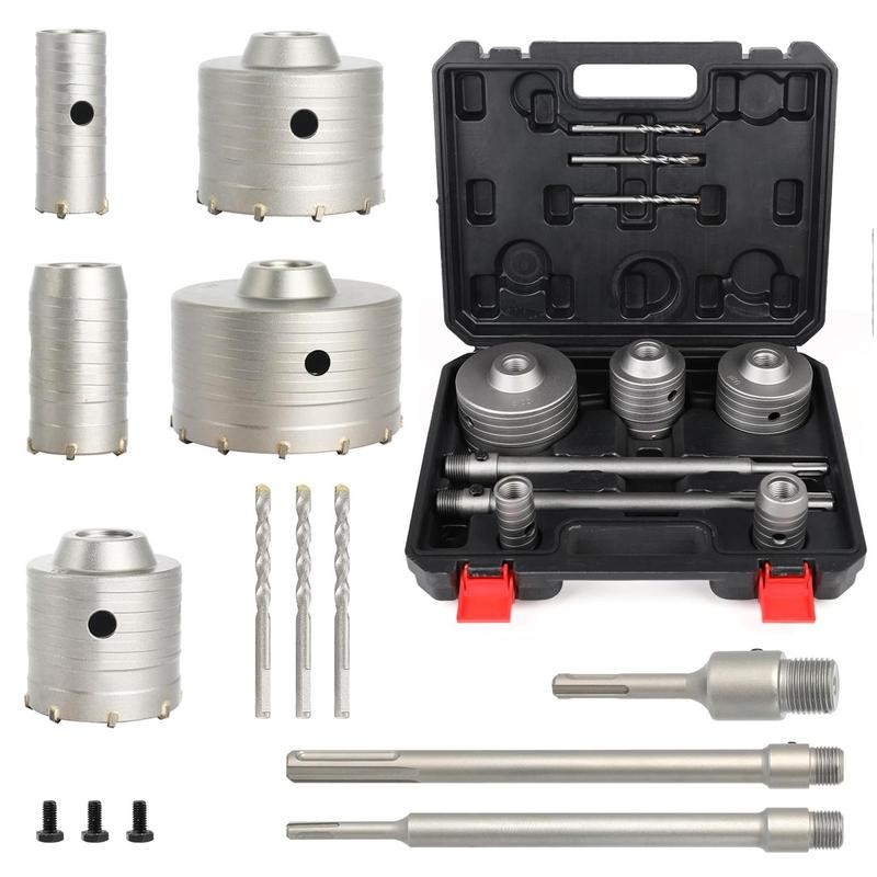 Concrete hole saw kit with SDS plus shank and MAX