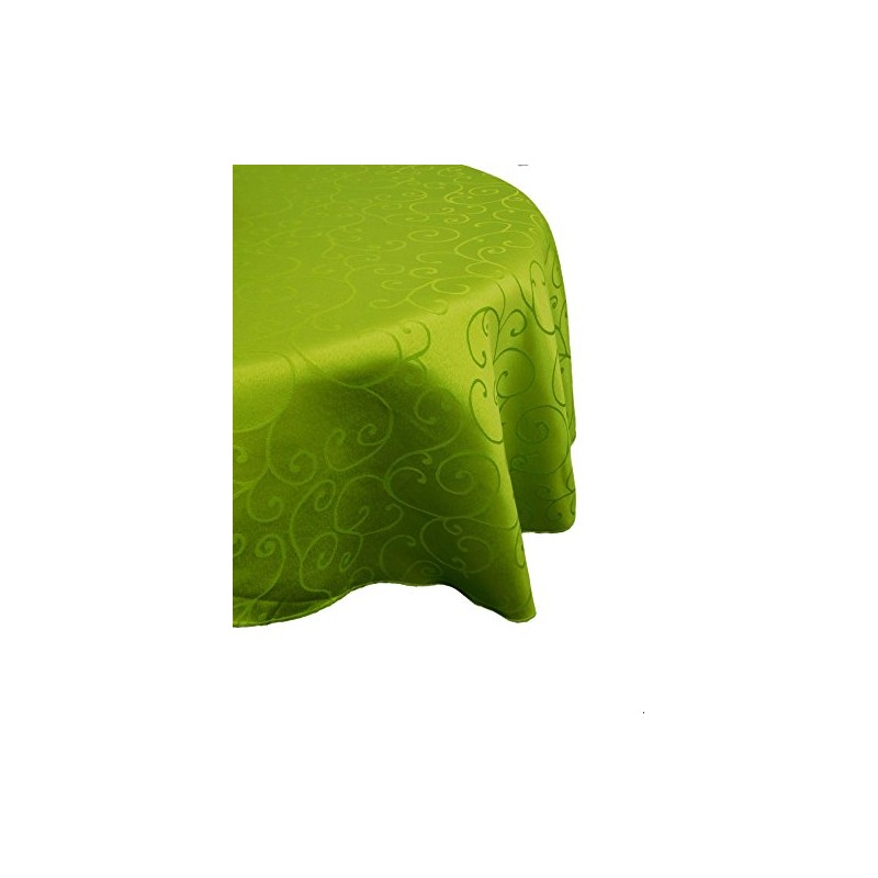 Christmas Concepts® 36" Damask Fabric Lime Green Round Tablecloth -