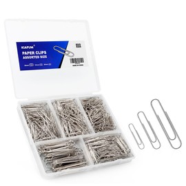 Paper Clips, 500 Pcs Assorted-Size Paperclips, Premium Paper Clip, Silver Paper Clips Large Medium and Small, Rustproof Metal Paper Clips for Office, School, Home