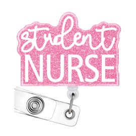 Badge Reel Holder Retractable with ID Clip for Nurse Nursing Name Tag Card Cute RN LPN Nursing Student Teacher Doctor Medical Assistant Work Office Alligator Clip Badge Accessories Rose