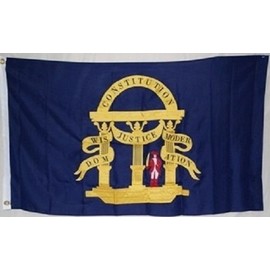 3x5 Embroidered Sewn Georgia Pre 1879 Colonial Synthetic Cotton Flag 3'x5'