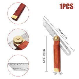 Adjustable Carpentry Square Bevel Gauge T Bevel Blade Ruler with Hardwood Handle Angle Measurement Tool Stainless Steel Blade Ruler For Craftsman Carpenter Architect Engineer Woodworking