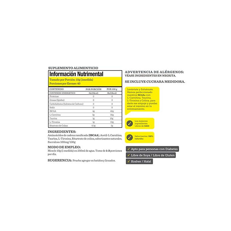 PROTEIN WORLD IBCAA 400 g Con Aminoácidos de Cadena Ramificada