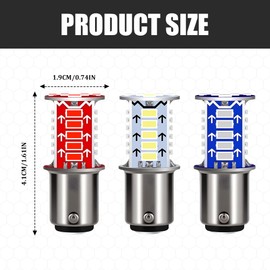 Rebvugr 4PCS Car 1157 LED Bulbs, Brake Light Bulb, Super Bright LED Backup Reverse Replacement Light Bulbs, Car Accessories 12V Flashing Strobe Blinking Brake Lights Fit for Trucks Motorcycles (Red)