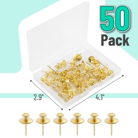 Mr. Pen Double Headed Picture Nails - 50 Pack, Gold, Tacks for Wall Hangings
