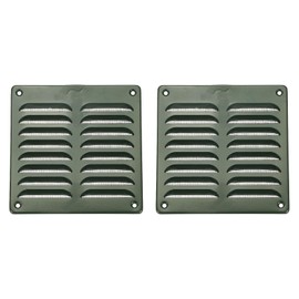 PATIKIL 6x6 Inch Aluminum Gable Vent, 2pcs Exterior Wall Outlet Vent Cover HVAC Air Grille Louvered Screen Mesh for Kitchen Bathroom Ventilation, Green