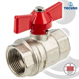 'Tecuro Brass Ball Valve – Size 1/2 Inch – DN 15 – Internal Thread on Both Sides
