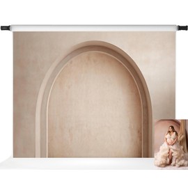 Kate Arch Backdrops Boho Photography Backdrop Beige Wall Backgrounds, 7x5ft