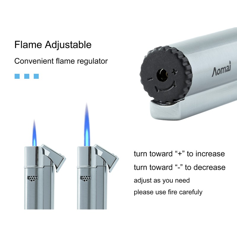 5 Pack Butane Torch Lighter Fuel Refillable Gas Window Viewable