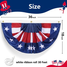 Arosche USA Patriotic Bunting Fan Flags 1.5x3 Ft Banner American Independence Day 4th of July Veterans Day Decorations Celebration Stars Party Supplies for Home Balcony Decor (Pattern E-4)
