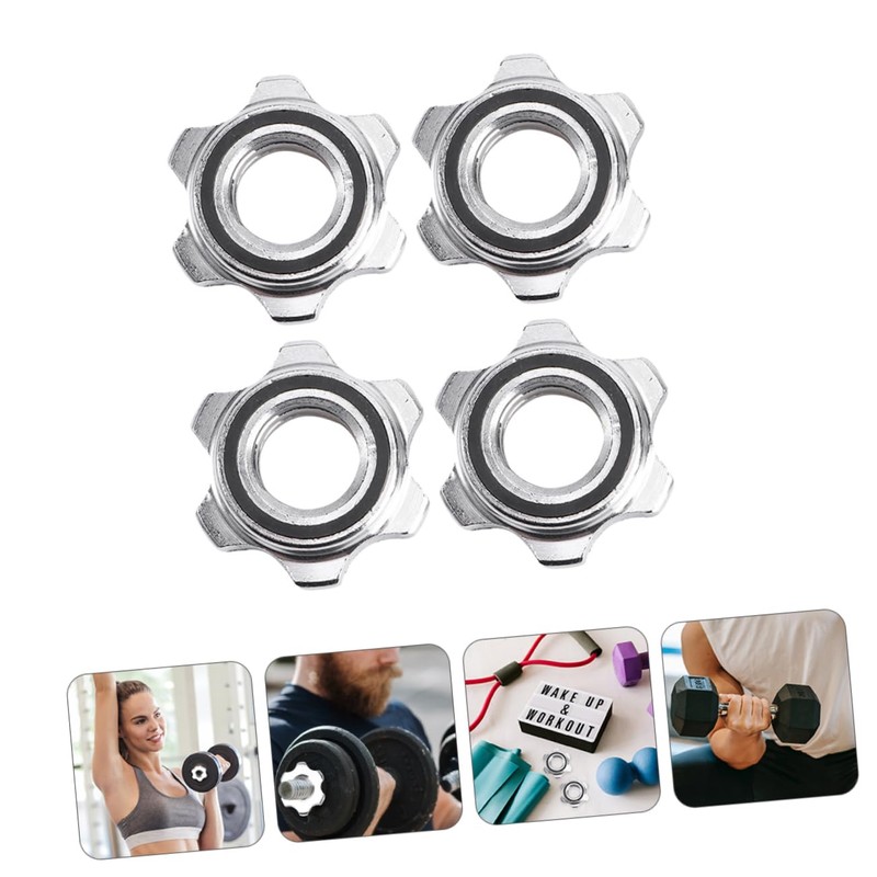 Sosoport 4pcs Anti-Slip Nuts Collars Dumbbell Security Nuts Security for