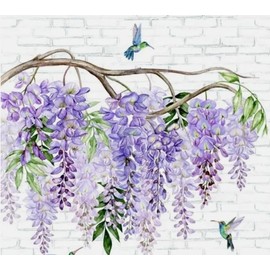 Set of 2 WISTERIA VINE HUMMINGBIRDS paper napkins for decoupage and scrapbooking