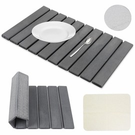 Stone Dish Drying Mat for Kitchen Counter,24"*16"Instant Dry Super Absorbent Dish Drying Mat for Kitchen Counter, Match Any Countertop (gray)