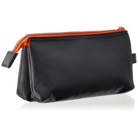 mobus MOG-4P-71 Pencil Case, 4 Pockets, Black/Orange