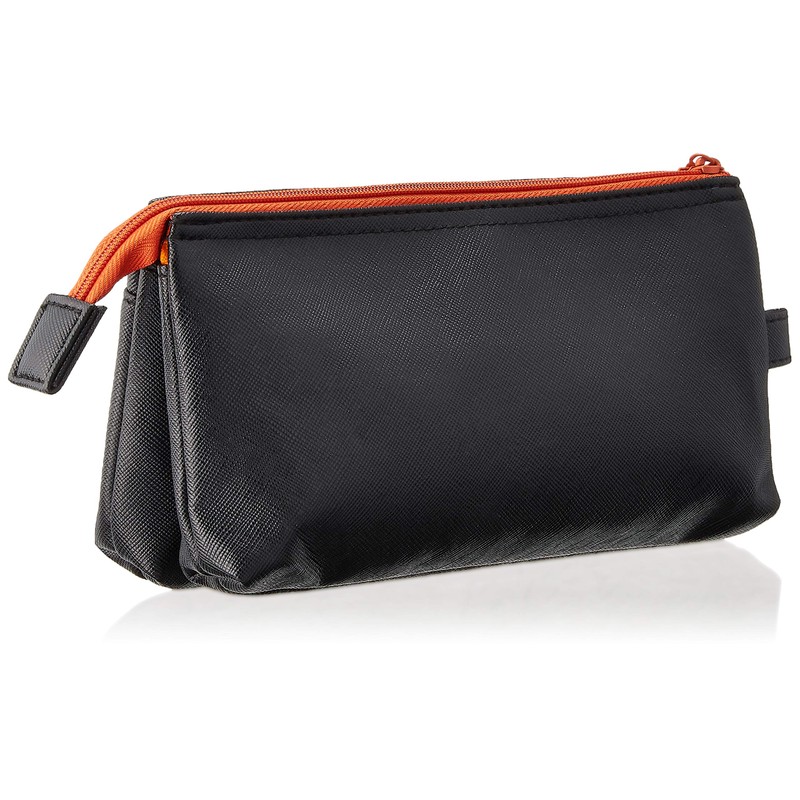 mobus MOG-4P-71 Pencil Case, 4 Pockets, Black/Orange