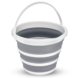 Hillington ® Collapsible Bucket – Large 10L Capacity Sturdy Folding Silicon Water Bucket with Comfortable Grip Handle – Neat and Tidy Space Saving Solution for your Garage Shed Home Bedroom