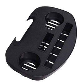 SG Traders Zero Gravity Chair Side Tray - Large Utility Clip On Side Recliner Snack Table with Cup Holder and Mobile Device Slot, for Sun Beach Lounger Camping Patio Chairs (Pack 1 - Cupholder)