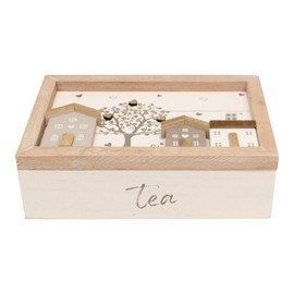 Sifcon Wooden House Design Tea Bag Box