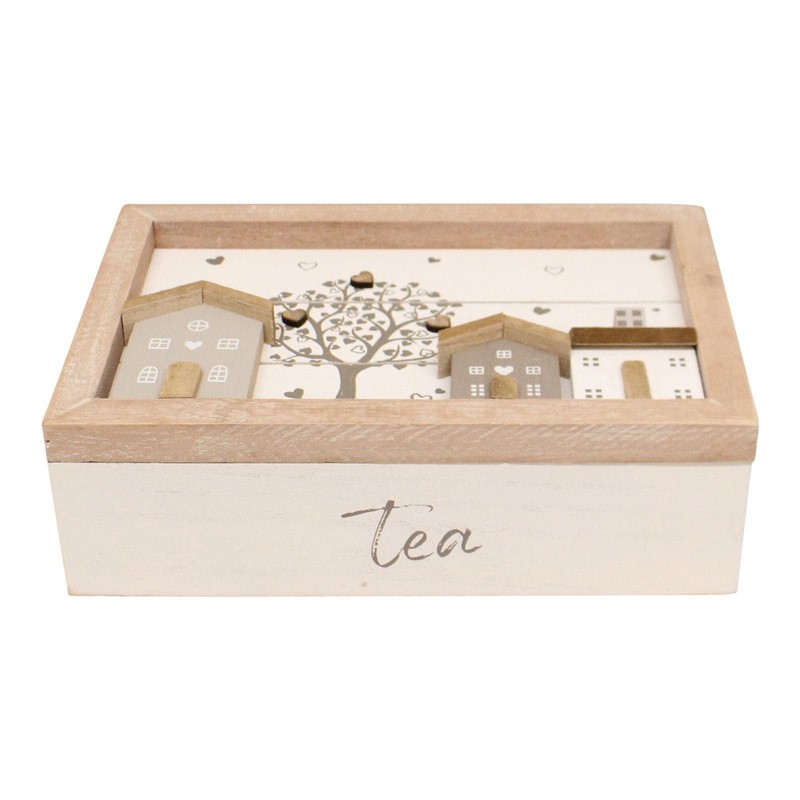 Sifcon Wooden House Design Tea Bag Box