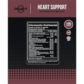 Heart Support - 180 capsulas | Con Vitamina C, Vitamina E, Niacina, Vitamina B6, Calcio, Magnesio, Selenio, Coenzima Q10 | 100% Natural | Suplementos 