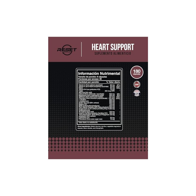 Heart Support - 180 capsulas | Con Vitamina C, Vitamina