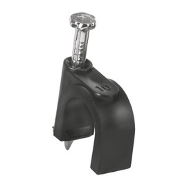 Volteck GCU-10N, Bolsa con 20 grapas negras de 10 mm para cable redondo