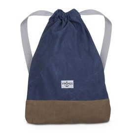 VIKINGS Backpack Gym Bag Cotton Canvas Bag Sport Women Men Children, blue, Backpack
