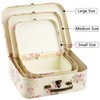 Fasmov 3 Pack Paperboard Suitcases Storage Box Decorative Boxes Storage