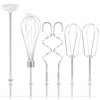 BOXOB 6pcs Hand Mixer Attachments Set, Stainless Steel Dough Hooks