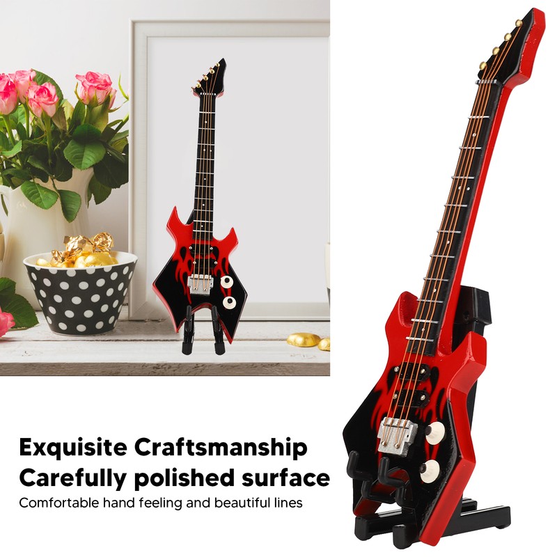 Mini Bass Simulation Classical Decorative Instrument Collection Miniature Guitar Model