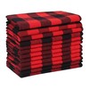 Ramanta Home - Servilletas (12 Unidades), Negro/Rojo (Black/Red), 18x18