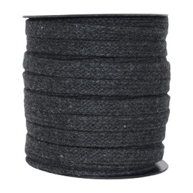 Mandala Crafts Cordón plano de repuesto de cordón de color gris carbón, 1/2 pulgada, 12 mm, 20 yardas, color gris carbón, cordón de algodón suave, cordón de ajuste, sudadera con capucha y pantalones deportivos de repuesto