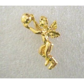 Basketball Angel pin, gold plated