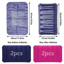 Camping Travel Pillow, Air Cushion, Set of 4, Ultralight Camping Pillow, Travel Pillow, Inflatable Beach Pillow, Ultralight Travel Pillow, Compressible for Beach, Outdoor, Hiking, 47 x 30 cm